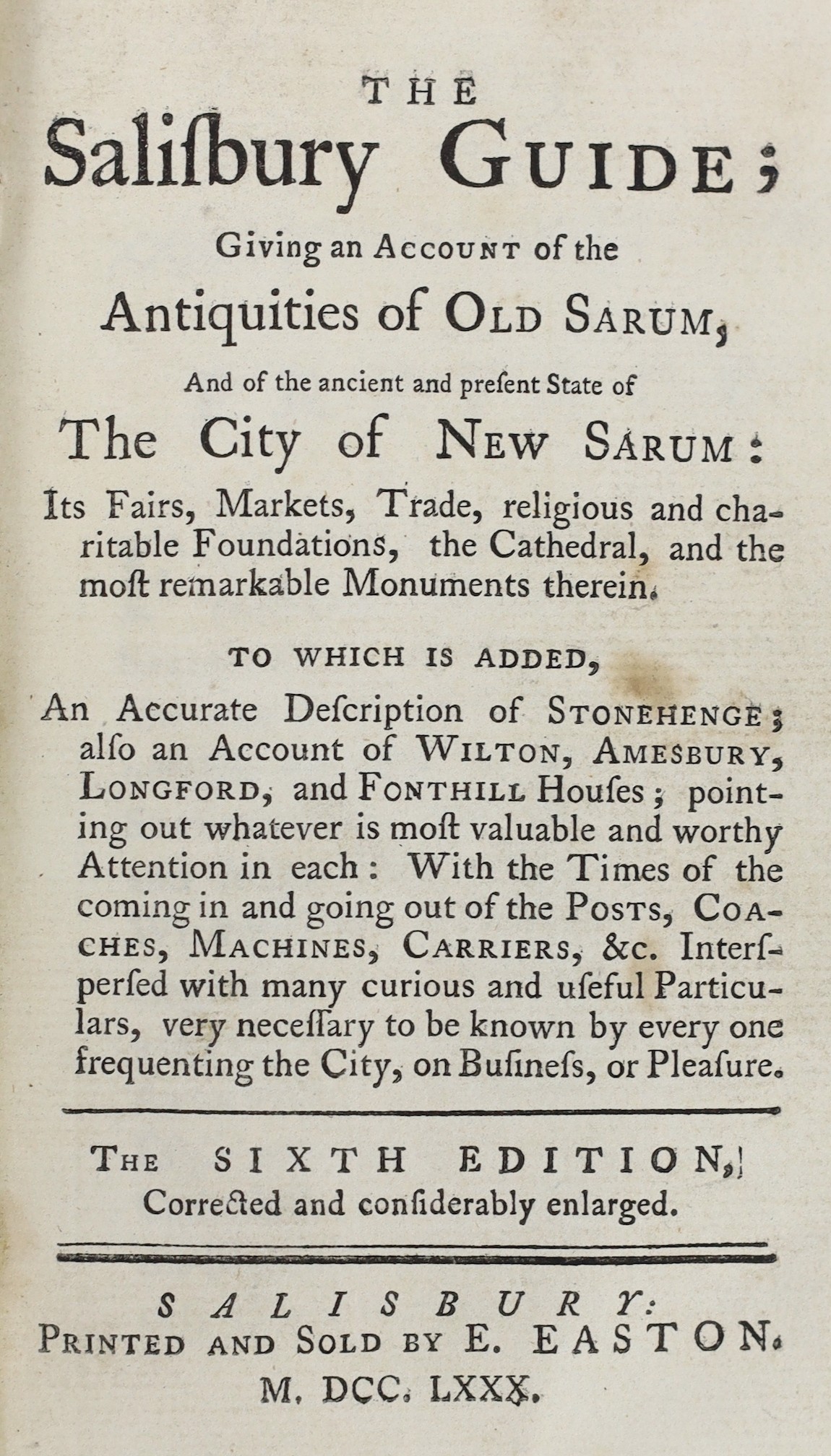 WILTS: Cassan, Rev. Stephen Hyde - Lives and Memoirs of the Bishops of Sherborne and Salisbury ... title vignette, plate, subscribers list; old grey boards and later cloth spine, uncut. Salisbury, 1824